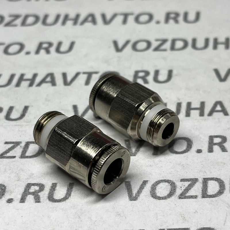 Фитинг прямой 06-1/8 Camozzi S6510 (цанга никель)