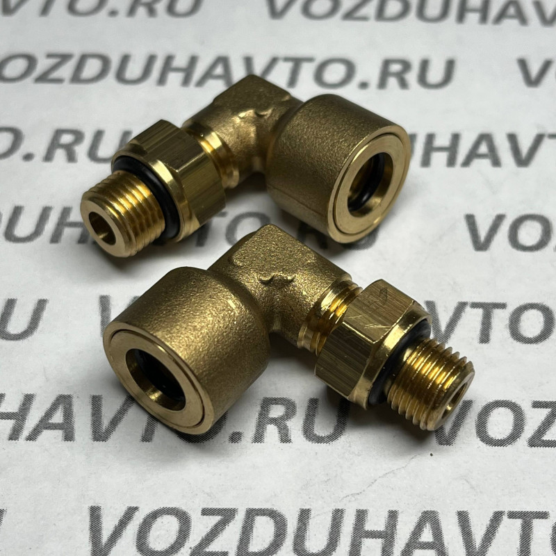 Фитинг угловой 08-М10 ТИСКОН (РОССИЯ) (аналог Camozzi 9502)