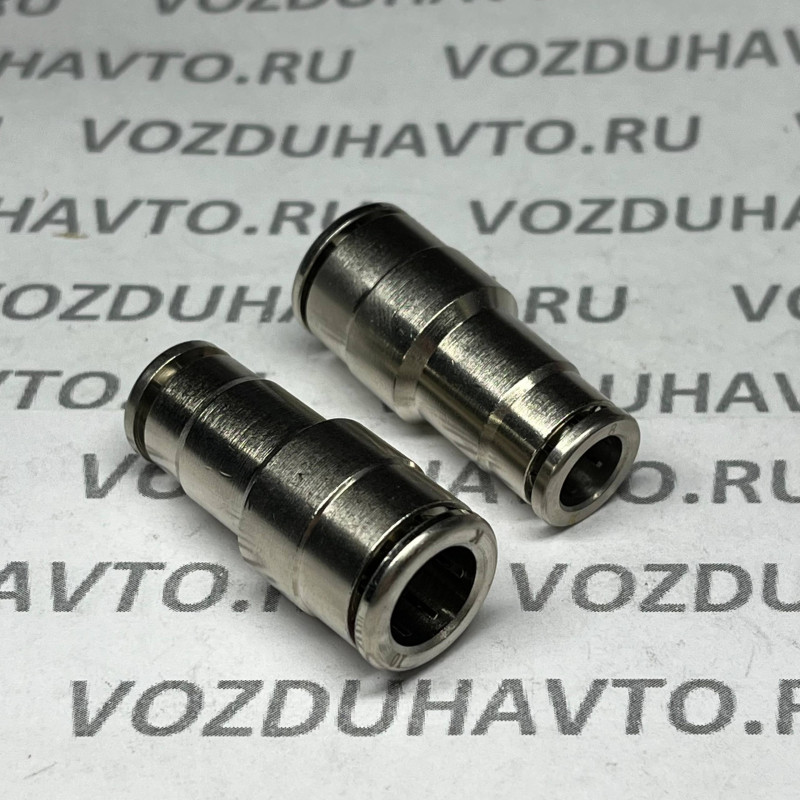 Фитинг прямой 10- 8 (соединитель) Camozzi R6580 никель