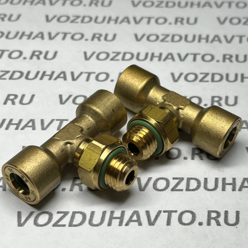 Фитинг тройник 08-М12-08 ТИСКОН (РОССИЯ) (аналог Camozzi 9412)