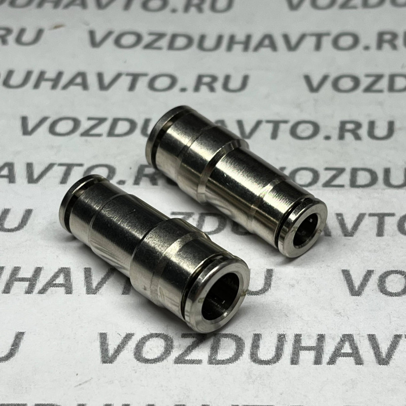 Фитинг прямой 08-06 (соединитель) Camozzi R6580 никель