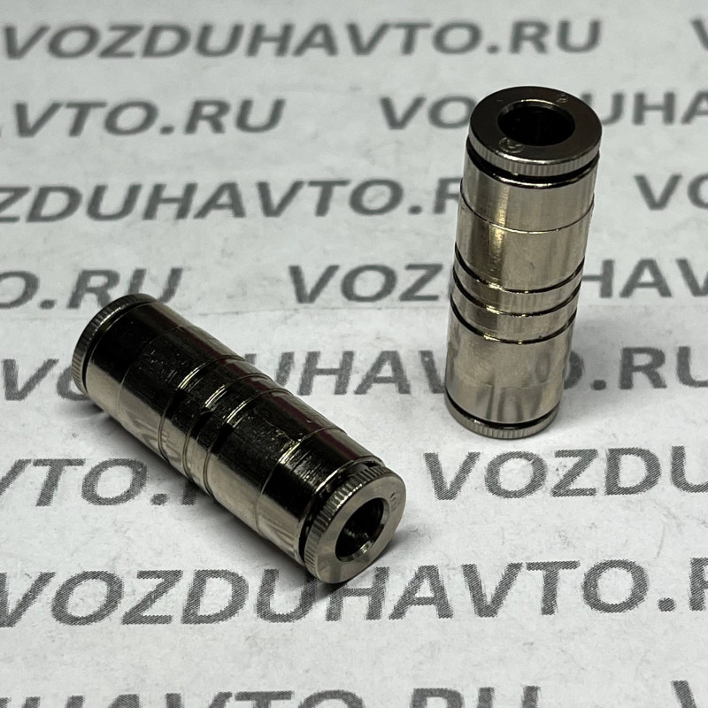 Фитинг прямой 06-06 (соеденитель) Camozzi 6580 6 никель