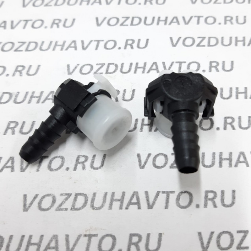 Фитинг наконечник пластик Ф10 угловой/конектор быстросъем/конвейерный